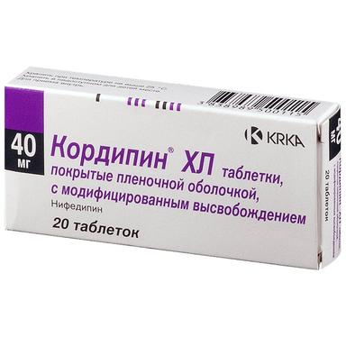 Кордипин XЛ таблетки 40мг 20 шт.