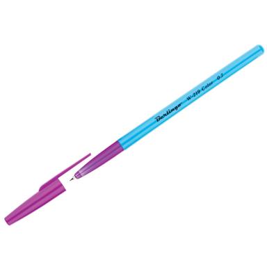 Берлинго Ручка шариковая В-219 колор синяя 0,7мм ассорти