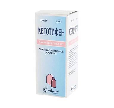Кетотифен сироп 0,2мг/1мл флакон 100мл