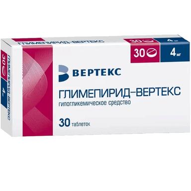 Глимепирид-Вертекс таблетки 4мг 30 шт.