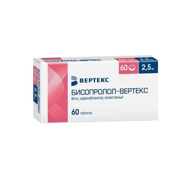 Бисопролол-ВЕРТЕКС таблетки 2,5мг 60 шт.