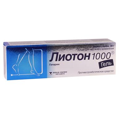 Лиотон 1000 гель 1000 ЕД/г туба 30г 1 шт.
