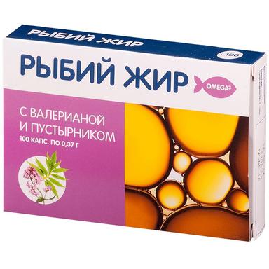 PL Рыбий жир с экстрактом валерьяны и пустырника капсулы 100 шт.