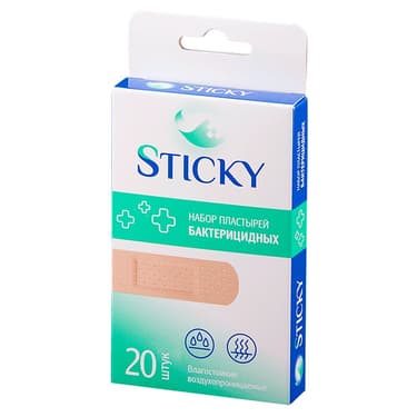 Sticky Пластырь бактерицидный влагостойкий 1,9 см х 7,2 см 20 шт