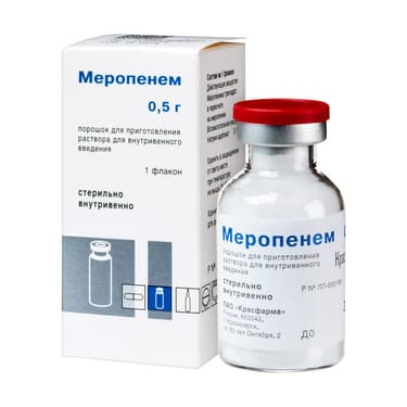 Меропенем 0,5 г порошок для приготовления раствора для инъекций