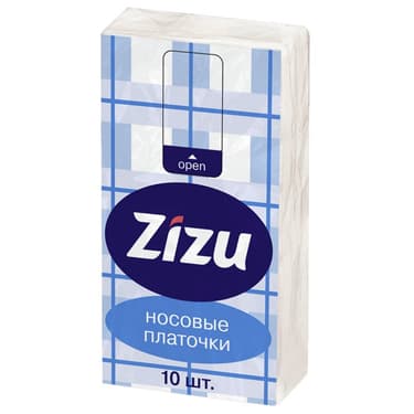 Zizu Платки бумажные носовые двухслойные 10 шт