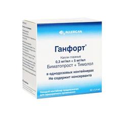 Ганфорт капли 0,3 мг/ мл+5 мг/ мл конт.0,4 мл 30 шт