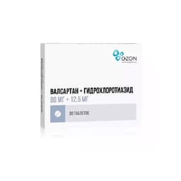 Валсартан+Гидрохлоротиазид таблетки 80 мг+12,5 мг 30 шт