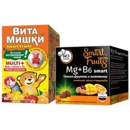 Набор ВитаМишки Multi+ пастилки 60 шт + Smart Fruits Магний+B6 Smart пастилки 60 шт
