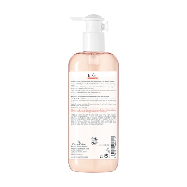 Avene TriXera Nutrition Гель очищающий для очень сухой чувствительной кожи лица и тела 400 мл