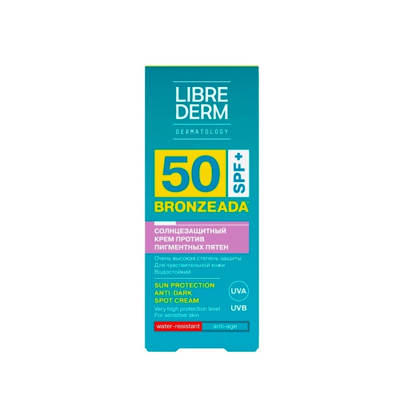 Librederm Bronzeada Крем солнцезащитный для лица и тела против пигментных пятен SPF 50 50 мл