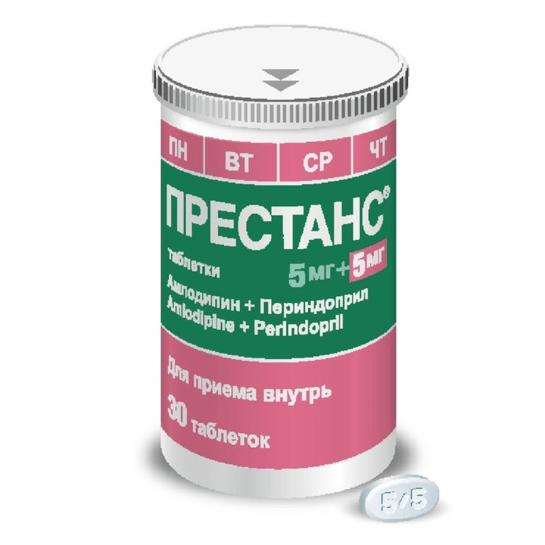 Престанс 5 мг+5 мг таблетки 30 шт