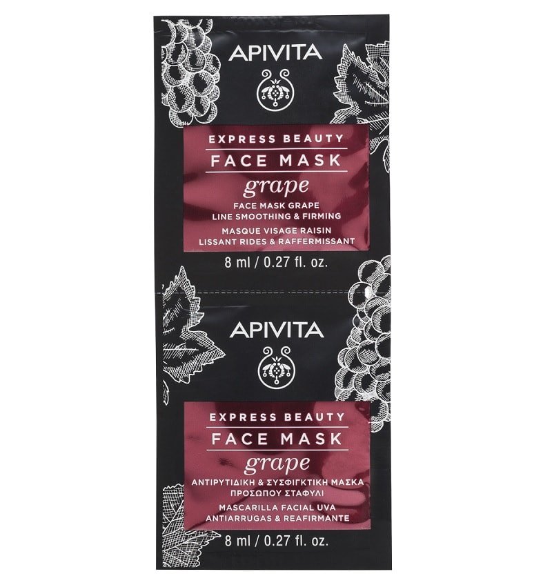 Apivita Express Beauty Маска для лица разглаживающая Виноград 8 мл 2 шт