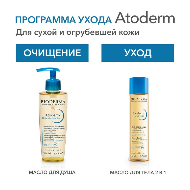 Bioderma Атодерм Масло для тела сухое 2в1 150 мл