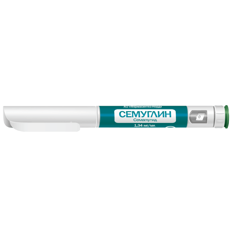 Семуглин 1,34 мг/мл раствор для инъекций 1 мг/доза шприц-ручка 3 мл + иглы 4 шт