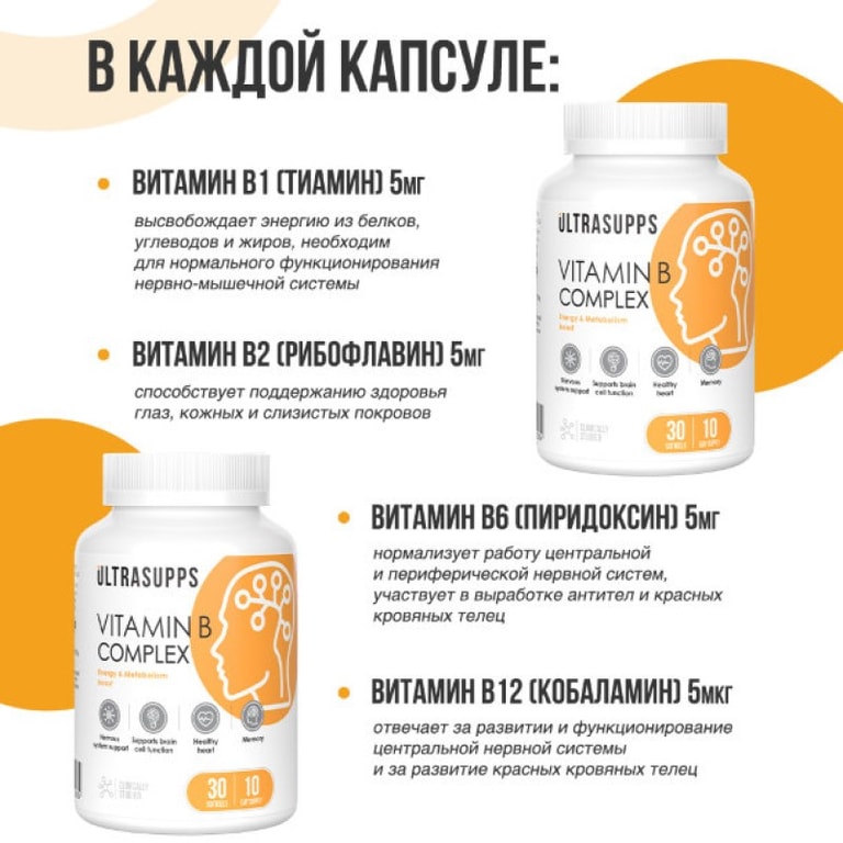 Ultrasupps Витамин В комплекс капсулы 30 шт