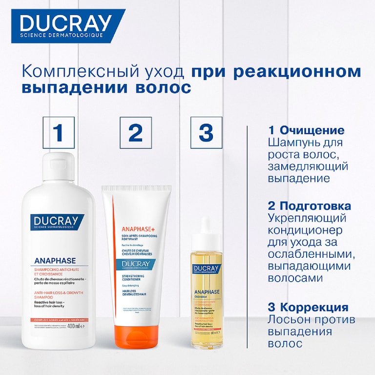 Ducray Anaphase Шампунь против реакционного выпадения волос 400 мл