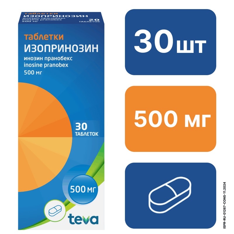 Изопринозин 500 мг таблетки 30 шт