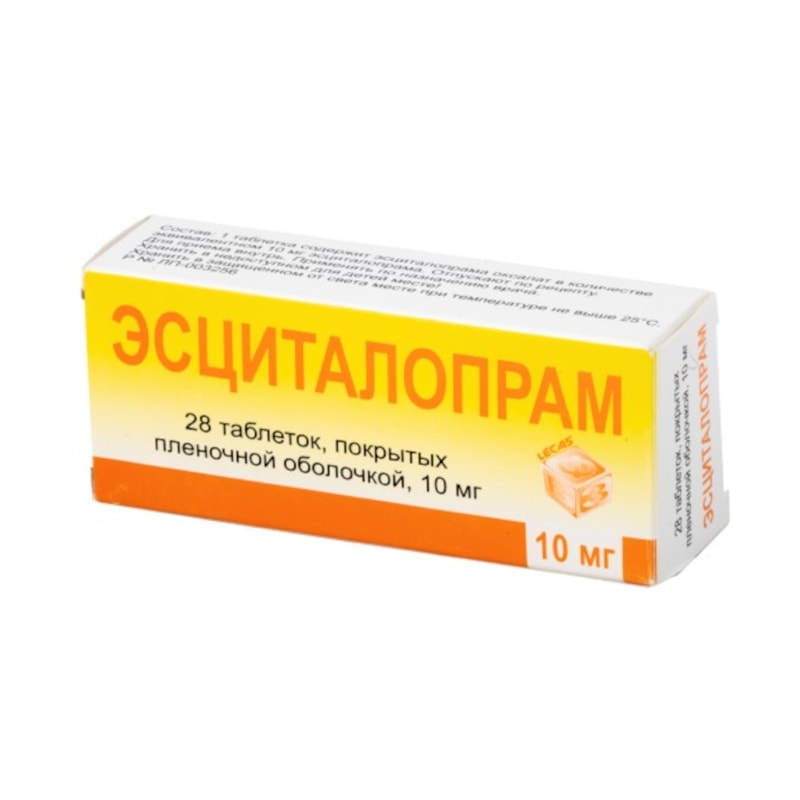 Эсциталопрам 10 мг таблетки 28 шт