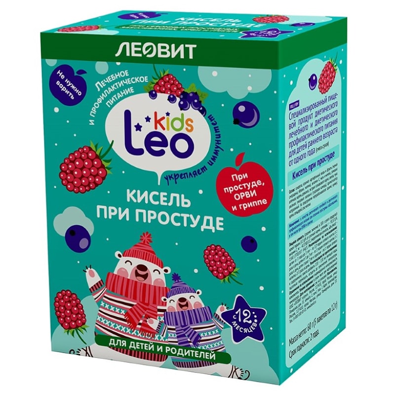 Леовит Leo Kids Кисель для детей При простуде 12 г 5 шт