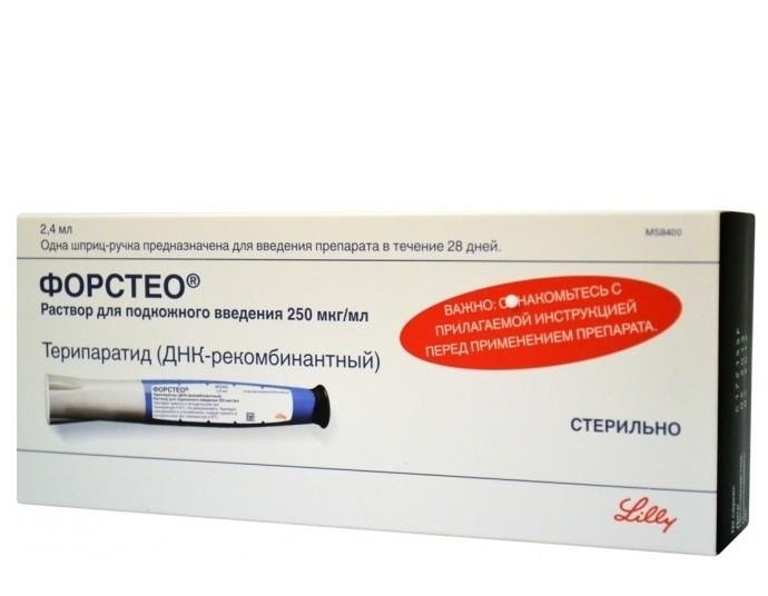 Форстео 250 мкг/мл раствор для инъекций картридж в шприц-ручке 2,4 мл