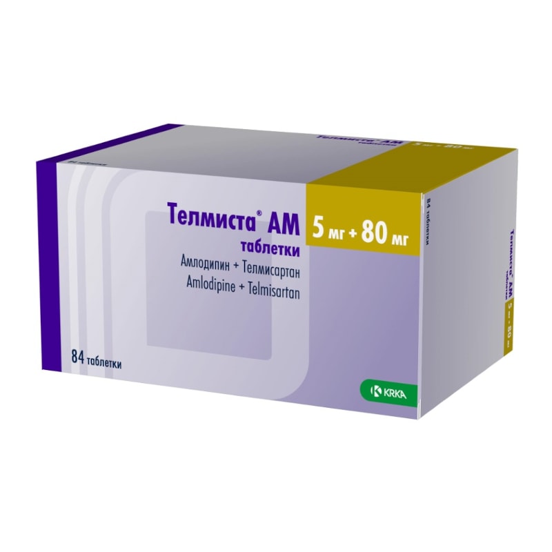 Телмиста АМ 5 мг+80 мг таблетки 84 шт