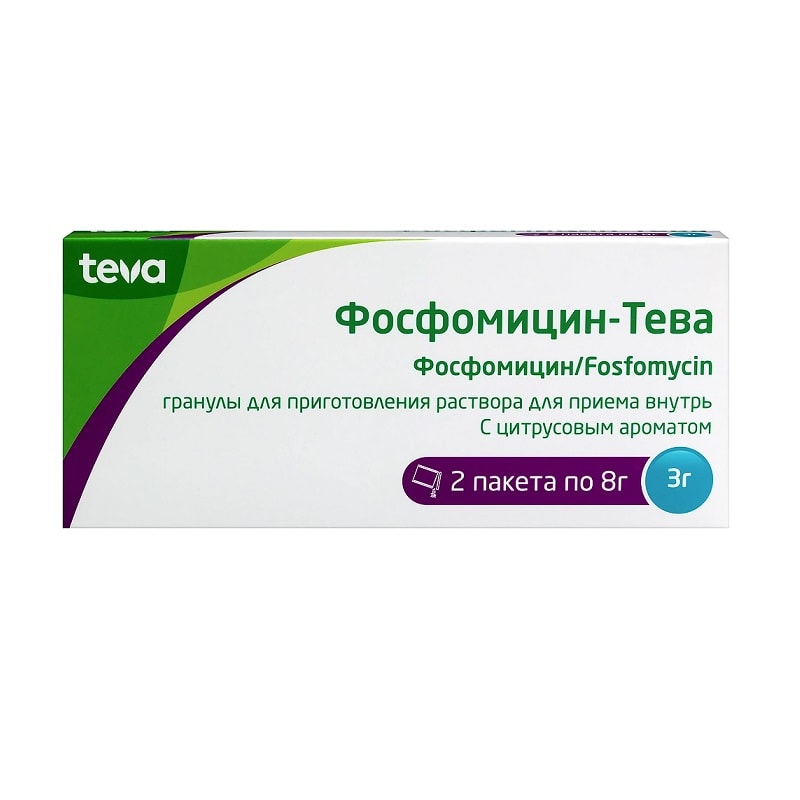 Фосфомицин-Тева гранулы для приема внутрь 3 г пакет 2 шт