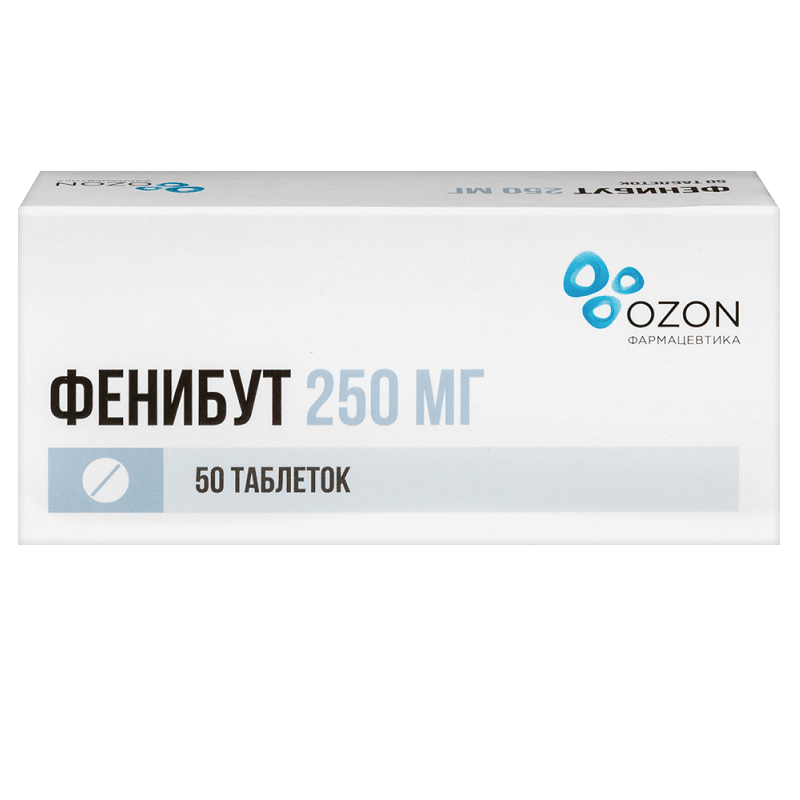 Фенибут 250 мг таблетки 50 шт