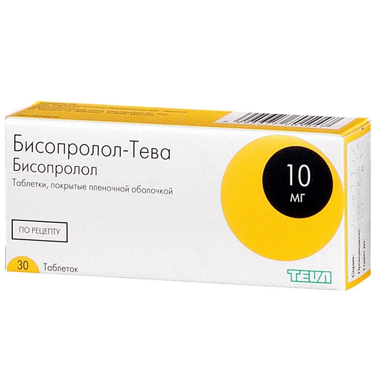Бисопролол-Тева таблетки 10 мг 30 шт