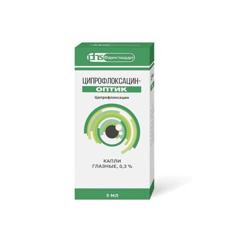 Ципрофлоксацин-Оптик капли глазные 0,3% фл.-кап.5 мл