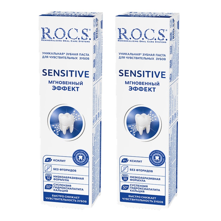 Набор 2Х R.O.C.S. Зубная паста мгновенный эффект для чувствительных зубов 94 г