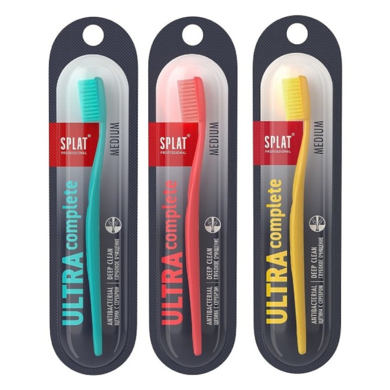 Набор 3Х Splat Professional Ultra Complete Зубная щетка с ионами серебра Средняя жесткость