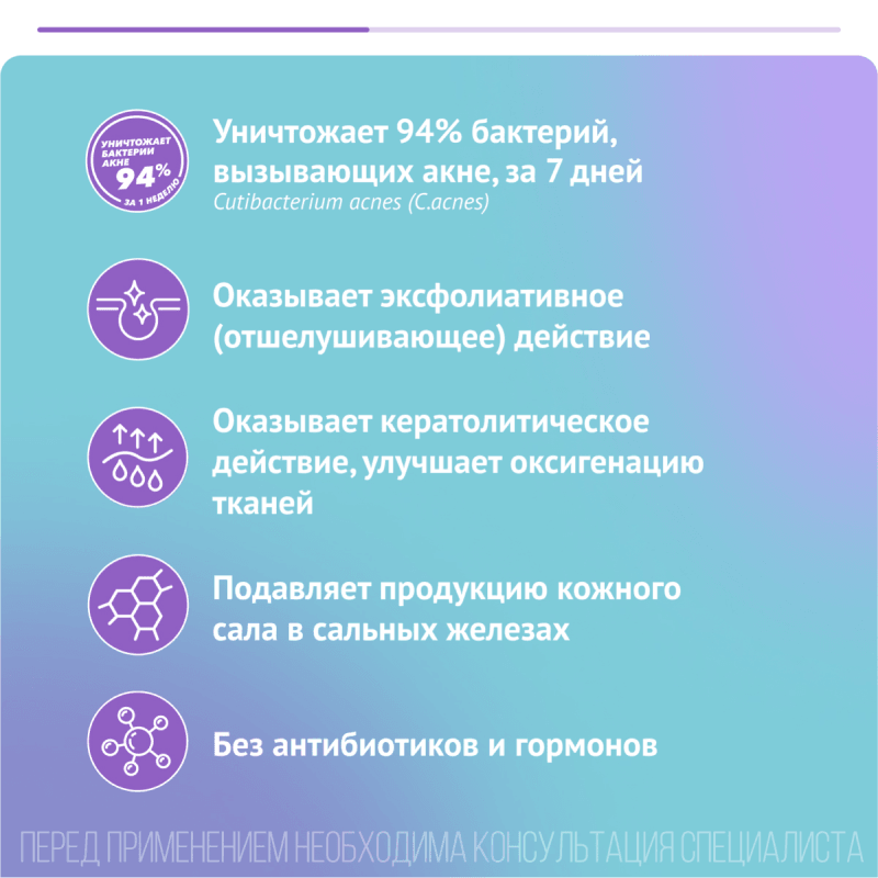 Базирон АС 2,5% гель для лечения угревой сыпи 40 г