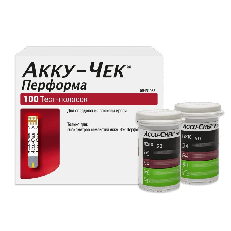 Акку-Чек Перформа Тест-полоски для глюкометра 100 шт