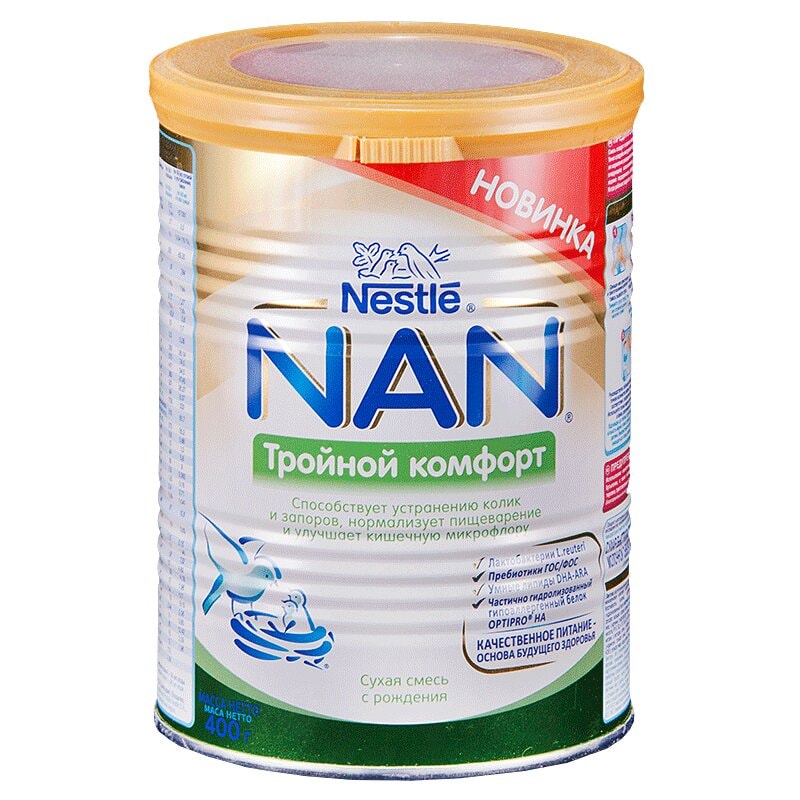 NAN Тройной комфорт смесь сухая молочная с рождения 400 г
