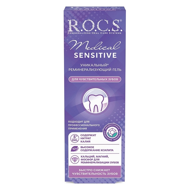 R.O.C.S. Medical Sensitive Гель реминерализующий для чувствительных зубов 45 г