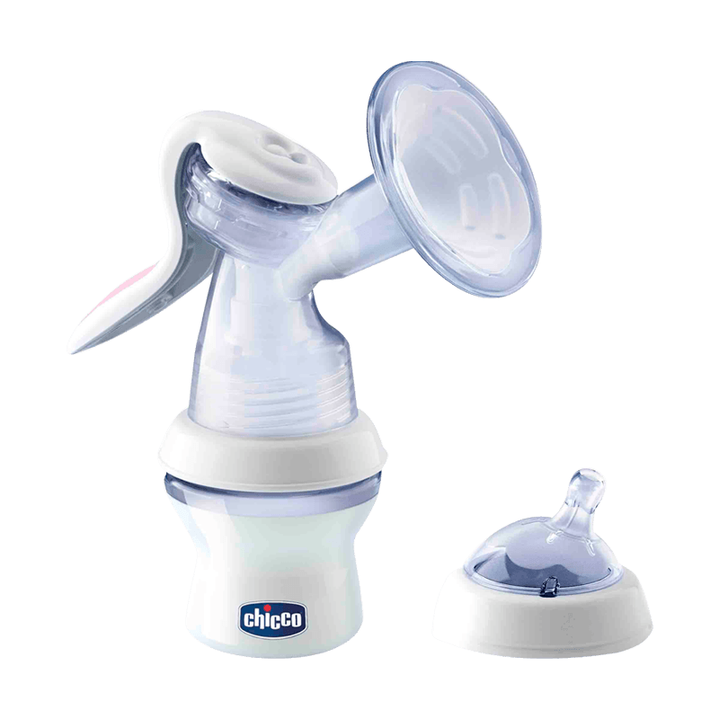 Chicco Natural Feeling Молокоотсос ручной с бутылочкой
