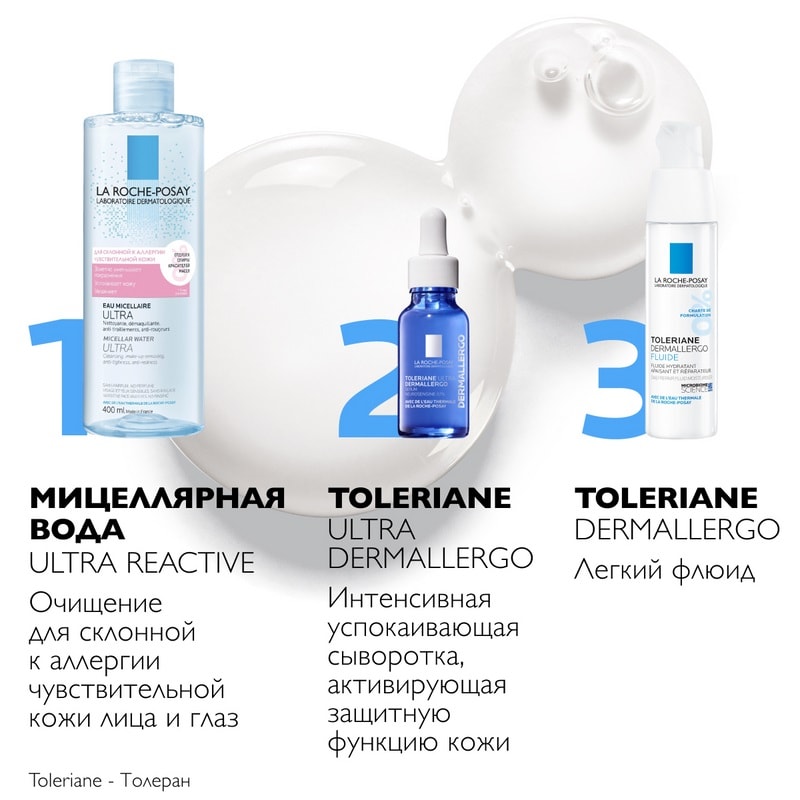 La Roche-Posay Toleriane Вода мицеллярная для чувствительной склонной к аллергии кожи 400 мл