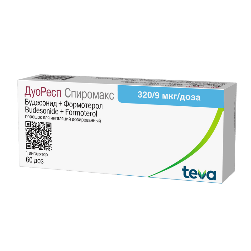 ДуоРесп Спиромакс 320 мкг/доза+9 мкг/доза порошок для ингаляций 60 доз
