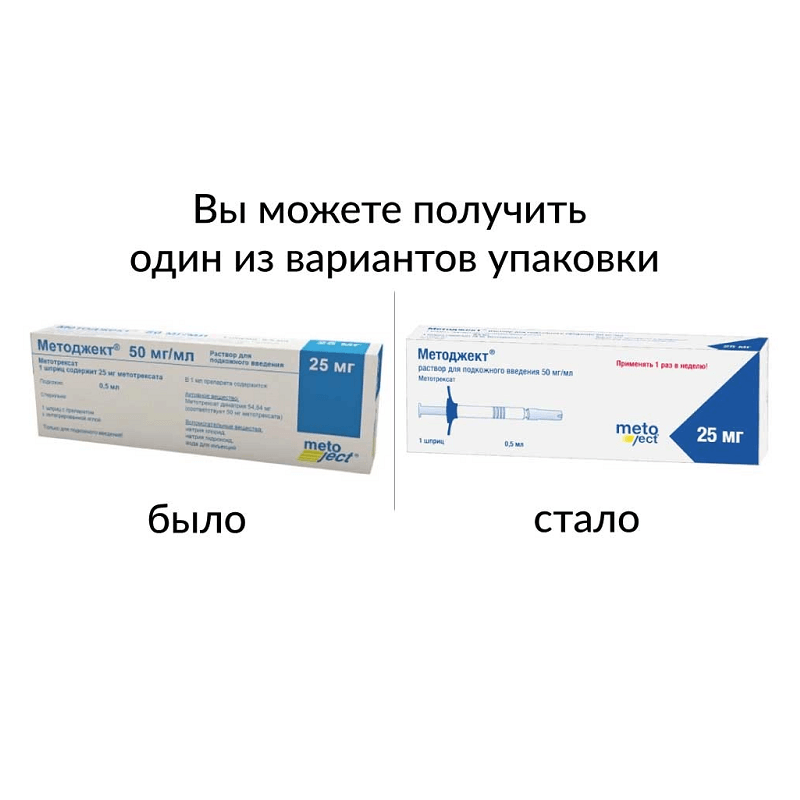 Методжект 50 мг/мл раствор для подкожного введения шприц 25 мг/0,5 мл 1 шт