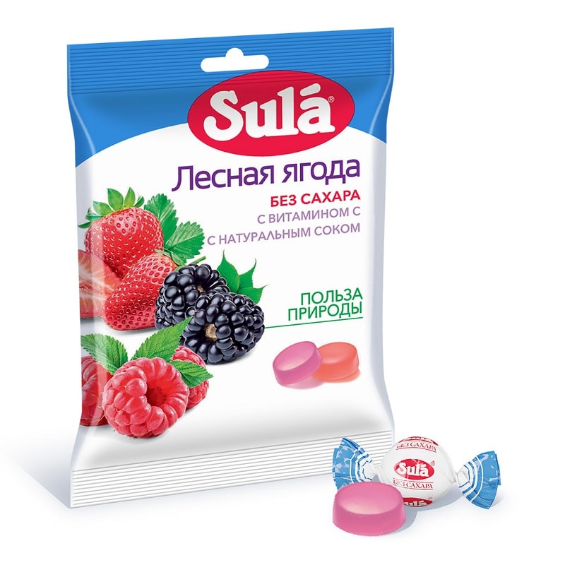 Sula Леденцы диабетические Лесная ягода 60 г