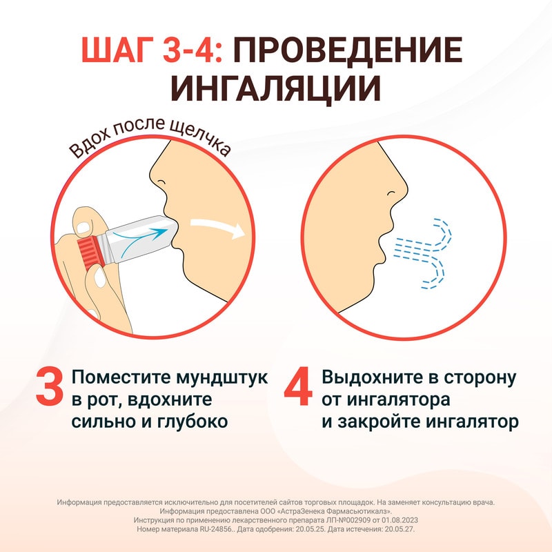 Симбикорт Турбухалер 160 мкг/доза+4,5 мкг/доза порошок для ингаляций 120 доз
