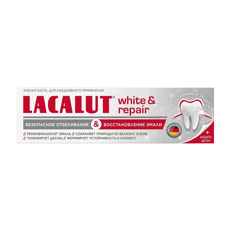 Lacalut White & Repair Зубная паста Отбеливание и восстановление 75 мл