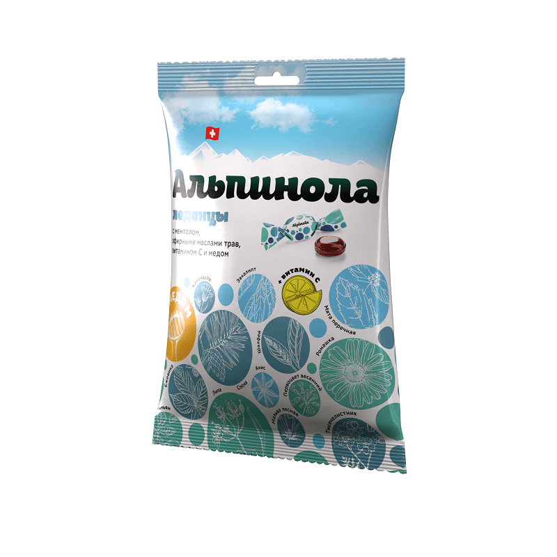 Альпинола леденцы для рассасывания Мед-Ментол 75 г