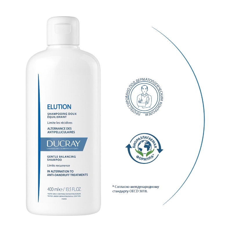 Ducray Elution Шампунь восстанавливающий мягкий балансирующий 400 мл
