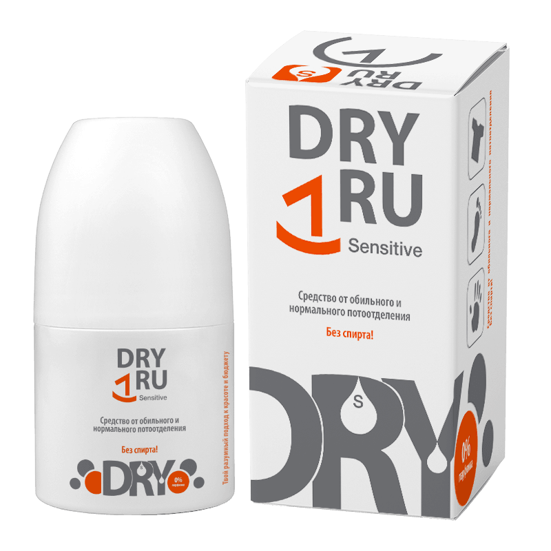 DRY RU Sensitive Средство от обильного потоотделения без спирта для чувствительной кожи 50 мл