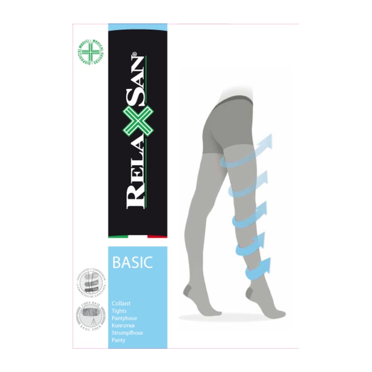 Relaxsan Basic Колготки компрессионные Collant 2 класс компрессии 280 den размер 5 Черные