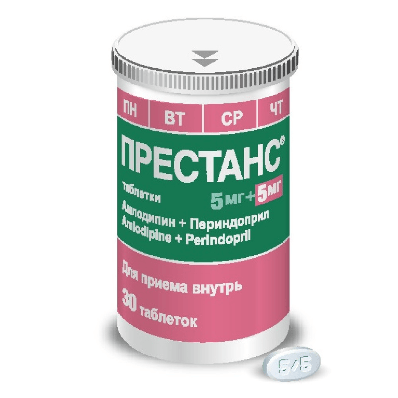 Престанс 5 мг+5 мг таблетки 30 шт