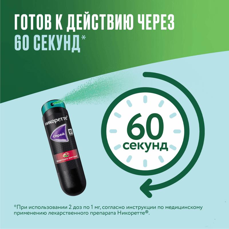 Никоретте 1 мг/доза спрей Фрукты-Мята 150 доз 13,2 мл