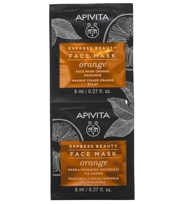 Apivita Express Beauty Маска для лица для сияния кожи Апельсин 8 мл 2 шт